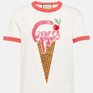 NWT Gucci Embellished Ice Cream Graphic T Shirt